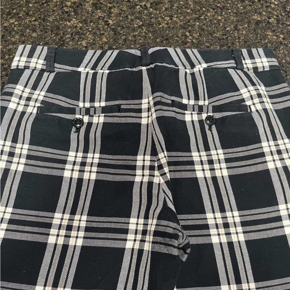 Banana Republic Black White Tan Plaid Women's Capri Cropped Ankle Pants Trousers - Picture 6 of 14